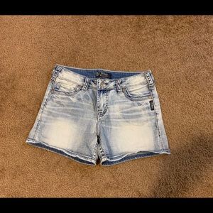 Silver jean shorts